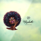 Autocollant Pour Fenêtre Beauté Afro Chic Mélanine Faux Holographique Salon (Feuille 3)