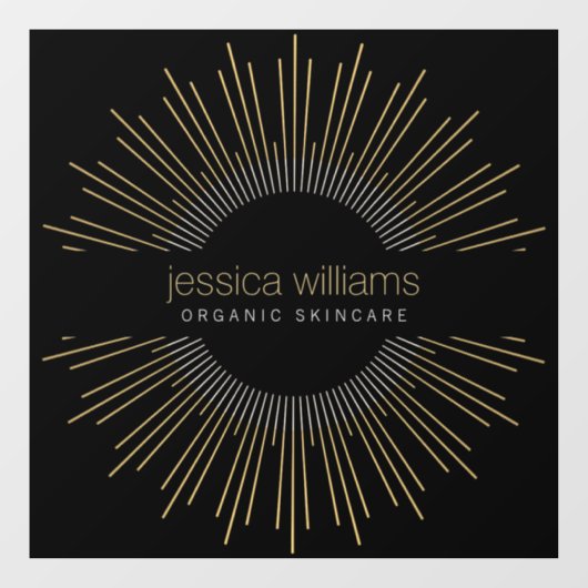 Autocollant Pour Fenêtre Beauté Élégante Soleil Couchant Noir Or (Feuille)