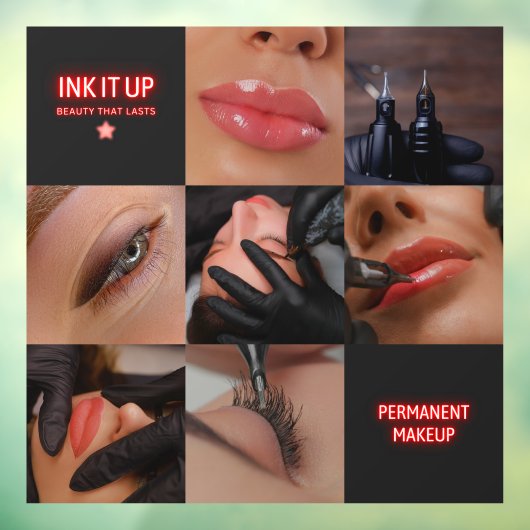 Autocollant Pour Fenêtre Beauté esthétique foncée Salon de maquillage perma (Feuille 3)