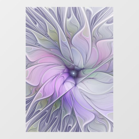 Autocollant Pour Fenêtre Beauté étonnante Fleur d'art Abstrait fractal mode (Feuille)