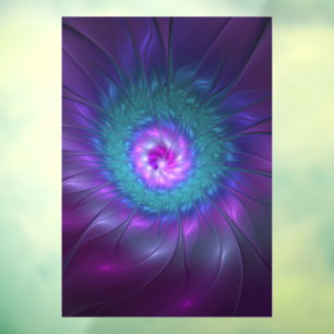 Autocollant Pour Fenêtre Beauté florale abstraite, art fractal coloré de fl