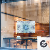 Autocollant Pour Fenêtre Beauté florale Abstraite moderne Blue Pastel Flowe (Fenêtre de café)