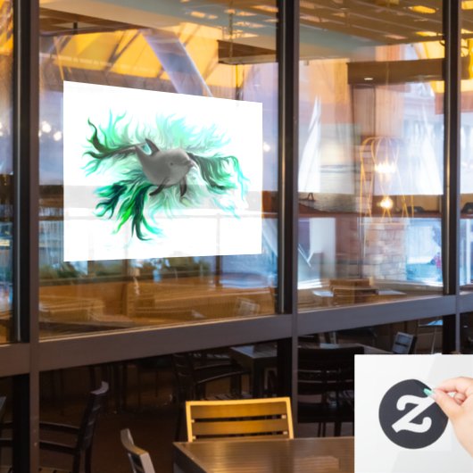 Autocollant Pour Fenêtre Bébé dauphin (Fenêtre du restaurant)