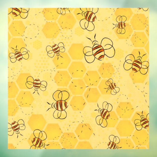 Autocollant Pour Fenêtre Bee Buzzing Honey Bees mignonne (Feuille 3)