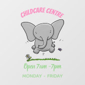 Autocollant Pour Fenêtre Belle adorable dessin d'éléphant bébé (Feuille)