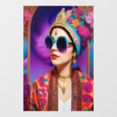 Autocollant Pour Fenêtre Belle princesse avec lunettes de soleil (Feuille)