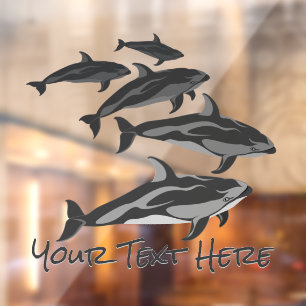 Autocollant Pour Fenêtre Béluga Brochure Décal personnalisé Vitrine d'art d