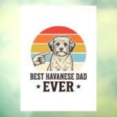 Autocollant Pour Fenêtre Best Havanese Dad Ever Vintage Dog Shirt Design_1 (Feuille 3)