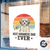 Autocollant Pour Fenêtre Best Havanese Dad Ever Vintage Dog Shirt Design_1 (Fenêtre de café)