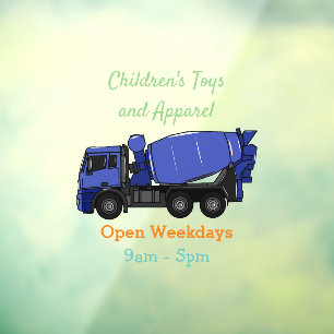 Autocollant Pour Fenêtre Béton mélange camion de transport caricature