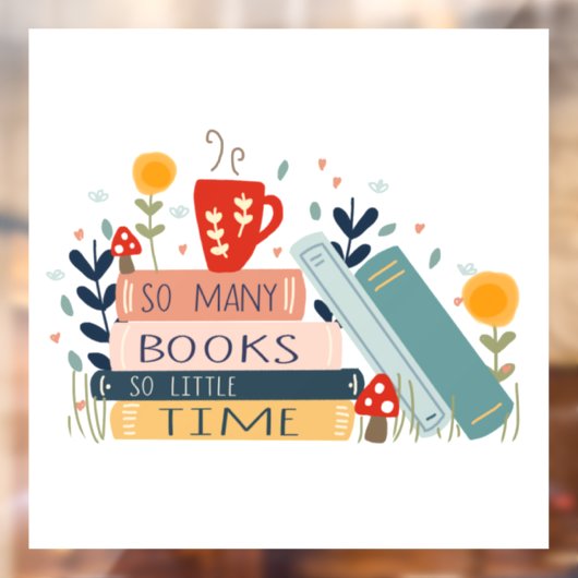 Autocollant Pour Fenêtre Bibliothèque Lover Lecture Kids School Learning (Feuille 2)