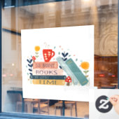 Autocollant Pour Fenêtre Bibliothèque Lover Lecture Kids School Learning (Fenêtre de café)