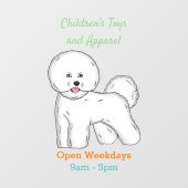 Autocollant Pour Fenêtre Bichon frise dog dessin animé (Feuille)