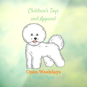 Autocollant Pour Fenêtre Bichon frise dog dessin animé