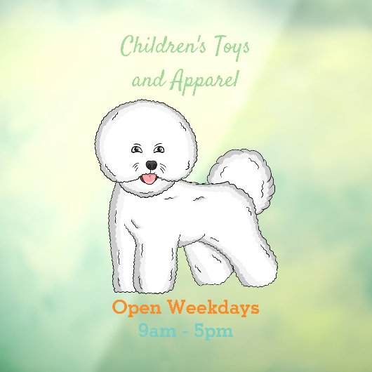 Autocollant Pour Fenêtre Bichon frise dog dessin animé (Feuille 3)