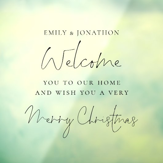 Autocollant Pour Fenêtre Bienvenue à Home Script Joyeux Noël (Feuille 3)