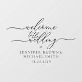 Autocollant Pour Fenêtre Bienvenue à la signature de mariage (Feuille)