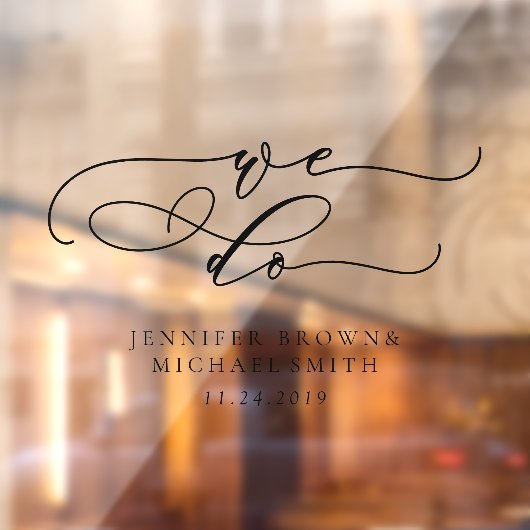 Autocollant Pour Fenêtre Bienvenue à la signature Mariage que nous faisons (Feuille 2)