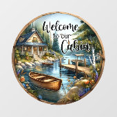 Autocollant Pour Fenêtre Bienvenue à Notre Cabine (Feuille)
