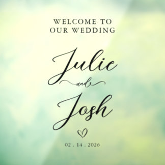 Autocollant Pour Fenêtre Bienvenue à notre mariage élégant