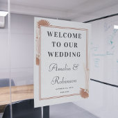 Autocollant Pour Fenêtre Bienvenue À Notre Mariage Moderne Script Noir Pers