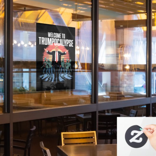 Autocollant Pour Fenêtre Bienvenue à Trump-ocalypse Funny Trump Halloween (Fenêtre du restaurant)
