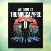 Autocollant Pour Fenêtre Bienvenue à Trump-ocalypse Funny Trump Halloween (Feuille 3)
