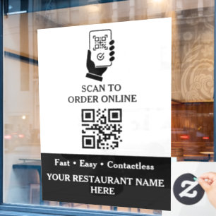 Autocollant Pour Fenêtre Bienvenue au Restaurant Black & Gold