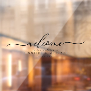 Autocollant Pour Fenêtre Bienvenue au script de mariage