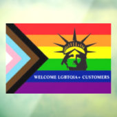 Autocollant Pour Fenêtre Bienvenue clients LGBTQIA+ - Gay-friendly (Feuille 3)