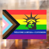 Autocollant Pour Fenêtre Bienvenue clients LGBTQIA+ - Gay-friendly (Feuille 2)