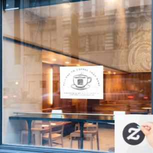Autocollant Pour Fenêtre Bienvenue dans la fenêtre de code QR du nom du caf
