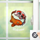 Autocollant Pour Fenêtre Bienvenue Deux Carpe de Poisson Koi Amical Carp Ca (Maison)