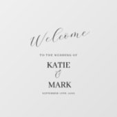 Autocollant Pour Fenêtre Bienvenue Élégant À Notre Signal Mariage Decal (Feuille)