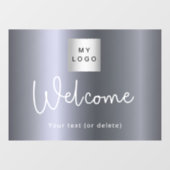 Autocollant Pour Fenêtre Bienvenue logo entreprise métallisé argenté (Feuille)