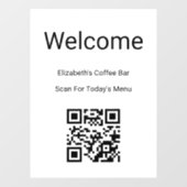 Autocollant Pour Fenêtre Bienvenue Modèle de code QR de numérisation noir e (Feuille)