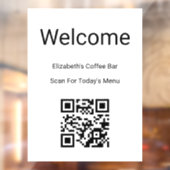 Autocollant Pour Fenêtre Bienvenue Modèle de code QR de numérisation noir e (Feuille 2)