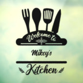 Autocollant Pour Fenêtre Bienvenue personnalisée dans la cuisine (Feuille 3)