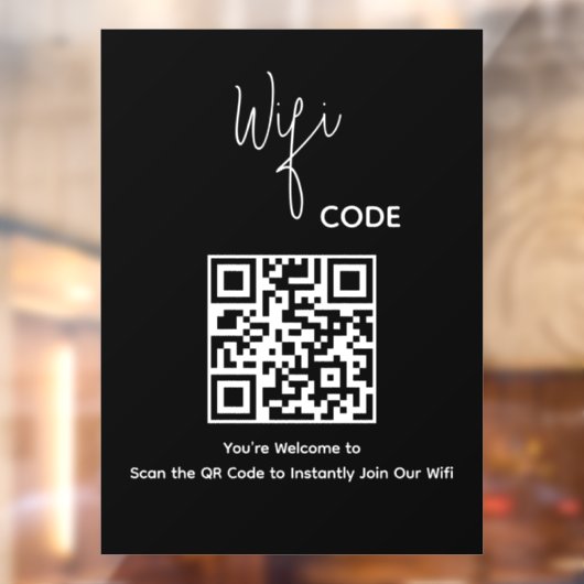 Autocollant Pour Fenêtre Bienvenue QR Code Scan pour connecter le Wi-Fi (Feuille 2)