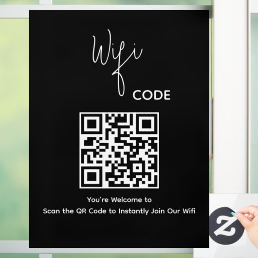 Autocollant Pour Fenêtre Bienvenue QR Code Scan pour connecter le Wi-Fi (Maison)