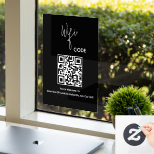 Autocollant Pour Fenêtre Bienvenue QR Code Scan pour connecter le Wi-Fi