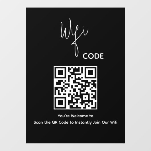 Autocollant Pour Fenêtre Bienvenue QR Code Scan pour connecter le Wi-Fi (Feuille)