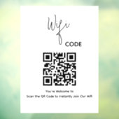 Autocollant Pour Fenêtre Bienvenue QR Code Scan pour connecter le Wi-Fi (Feuille 3)