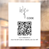 Autocollant Pour Fenêtre Bienvenue QR Code Scan pour connecter le Wi-Fi (Feuille 2)