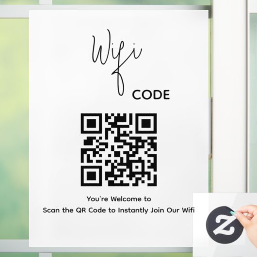 Autocollant Pour Fenêtre Bienvenue QR Code Scan pour connecter le Wi-Fi (Maison)
