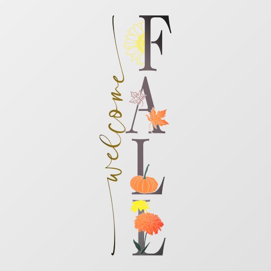 Autocollant Pour Fenêtre Bienvenue saison automnale feuilles Fleur de citro (Feuille)