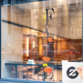 Autocollant Pour Fenêtre Bienvenue saison automnale feuilles Fleur de citro (Fenêtre de café)