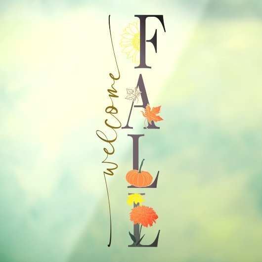 Autocollant Pour Fenêtre Bienvenue saison automnale feuilles Fleur de citro (Feuille 3)