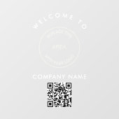 Autocollant Pour Fenêtre Bienvenue sur le code QR du logo de Nom de l'entre (Feuille)
