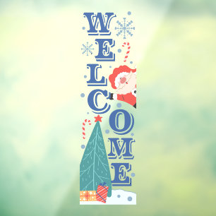 Autocollant Pour Fenêtre Bienvenue Vacances d'hiver Noël mignonne Père Noël